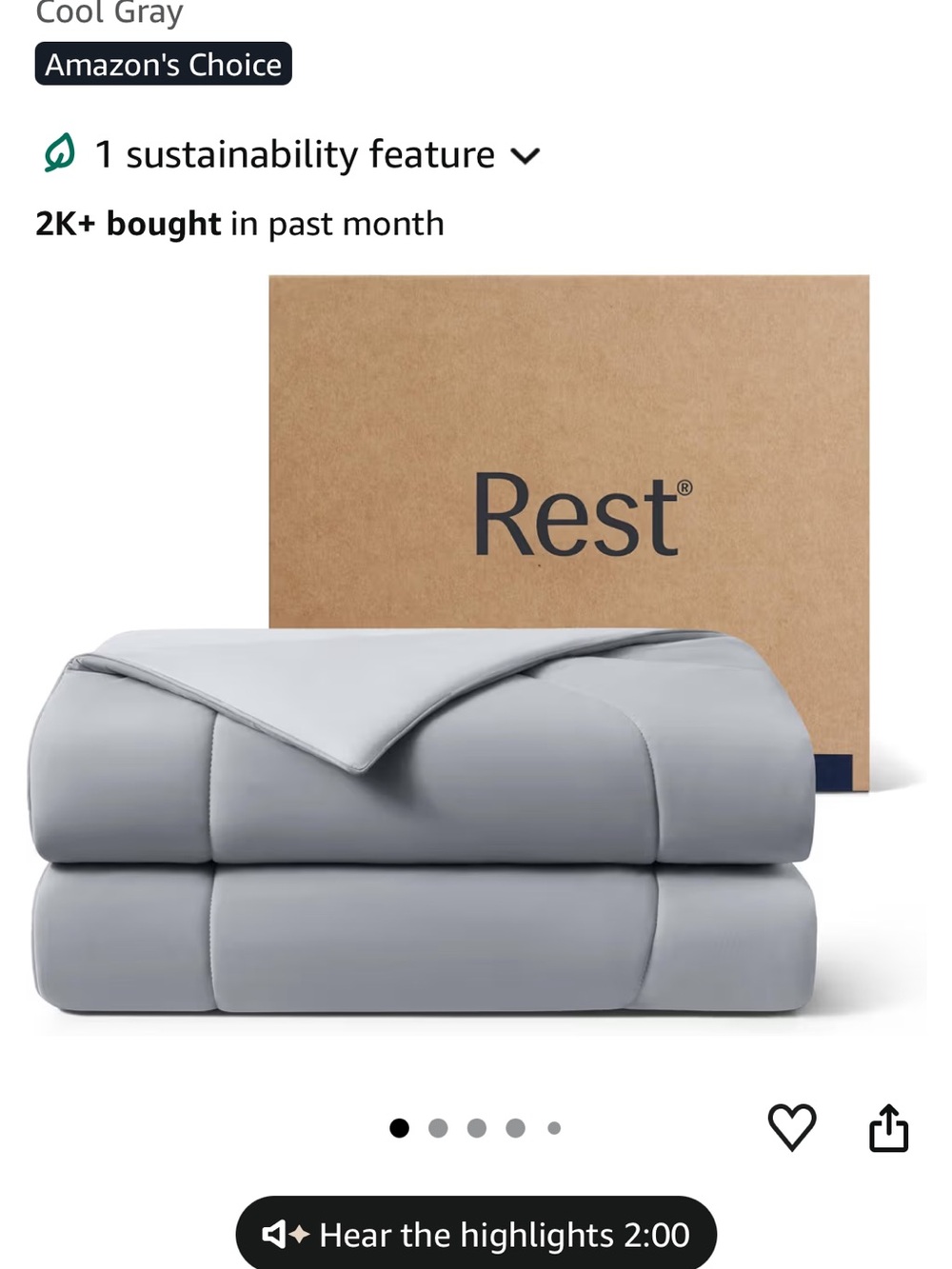 Cool Gray king cooling comforter